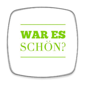 wie war es? - Viereckiger Kühlschrankmagnet - Weiß - Vorne