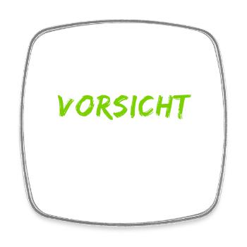 Achtung - Viereckiger Kühlschrankmagnet - Weiß - Vorne