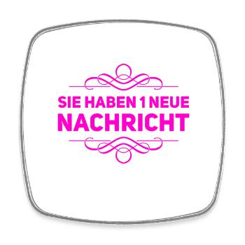 sie haben 1 neue Nachricht - Viereckiger Kühlschrankmagnet - Weiß - Vorne