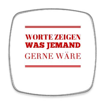 Worte sind nicht so wichtig - Viereckiger Kühlschrankmagnet - Weiß - Vorne