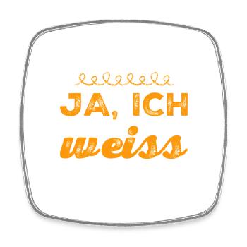 ja, ich weiß - Viereckiger Kühlschrankmagnet - Weiß - Vorne