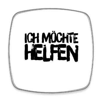 ich will helfen - Viereckiger Kühlschrankmagnet - Weiß - Vorne