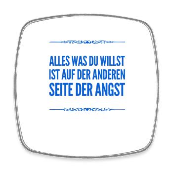 stell dich deiner Angst - Viereckiger Kühlschrankmagnet - Weiß - Vorne