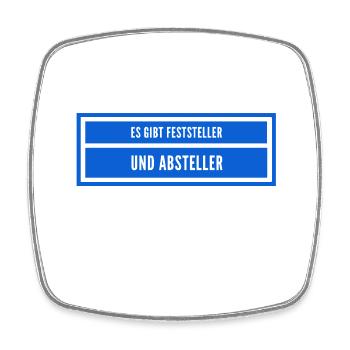 vor dir steht ein Macher - Viereckiger Kühlschrankmagnet - Weiß - Vorne