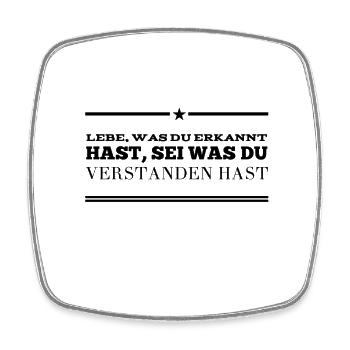 was hast du verstanden? - Viereckiger Kühlschrankmagnet - Weiß - Vorne