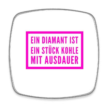 Ausdauer lohnt sich - Viereckiger Kühlschrankmagnet - Weiß - Vorne