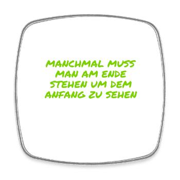 alles hat einen Grund - Viereckiger Kühlschrankmagnet - Weiß - Vorne