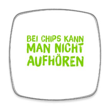Chips gehen immer - Viereckiger Kühlschrankmagnet - Weiß - Vorne