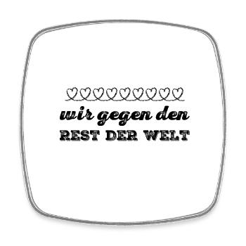 wir halten zusammen - Viereckiger Kühlschrankmagnet - Weiß - Vorne