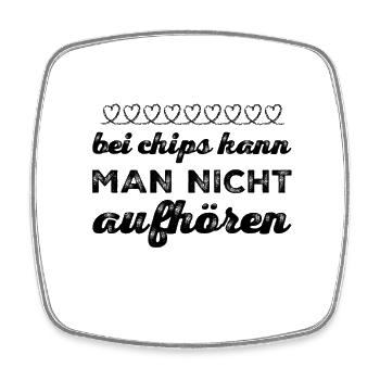 Chips gehen immer - Viereckiger Kühlschrankmagnet - Weiß - Vorne