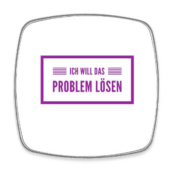 ich will Probleme lösen - Viereckiger Kühlschrankmagnet - Weiß - Vorne