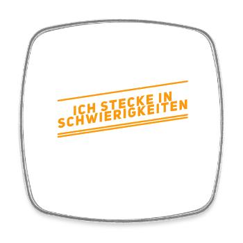 ich habe Schwierigkeiten - Viereckiger Kühlschrankmagnet - Weiß - Vorne