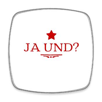 und? - Viereckiger Kühlschrankmagnet - Weiß - Vorne