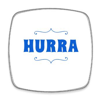 Hurra - Viereckiger Kühlschrankmagnet - Weiß - Vorne