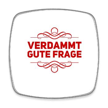 sehr gute Frage - Viereckiger Kühlschrankmagnet - Weiß - Vorne