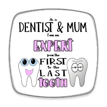 Dentiste Maman Dentiste Maman Cadeau - Magnet carré - blanc - Devant