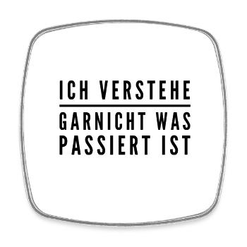 ich verstehe nur Bahnhof - Viereckiger Kühlschrankmagnet - Weiß - Vorne