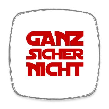 niemals - Viereckiger Kühlschrankmagnet - Weiß - Vorne