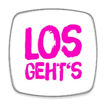 auf geht es - Viereckiger Kühlschrankmagnet - Weiß - Vorne