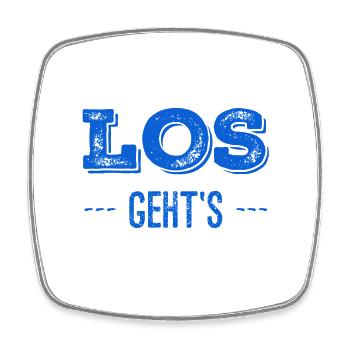 los geht's - Viereckiger Kühlschrankmagnet - Weiß - Vorne