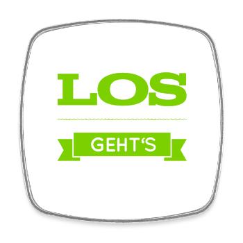 legen wir los - Viereckiger Kühlschrankmagnet - Weiß - Vorne