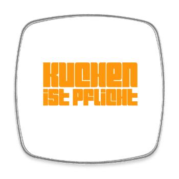 ich liebe Kuchen - Viereckiger Kühlschrankmagnet - Weiß - Vorne