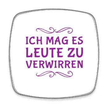 ich mag es Leute zu verwirren - Viereckiger Kühlschrankmagnet - Weiß - Vorne
