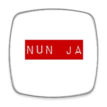 nun ja - Viereckiger Kühlschrankmagnet - Weiß - Vorne