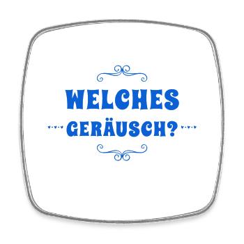 welches Geräusch? - Viereckiger Kühlschrankmagnet - Weiß - Vorne