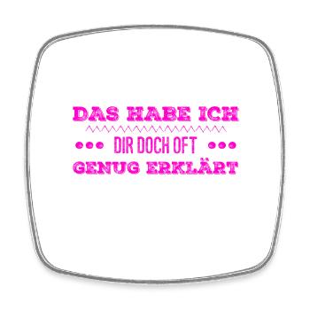 erklärungsmüde - Viereckiger Kühlschrankmagnet - Weiß - Vorne