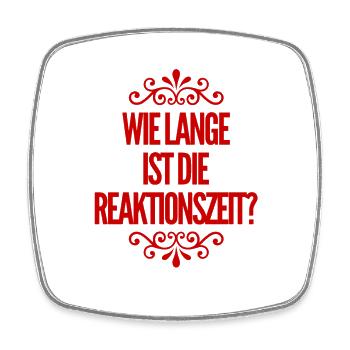wie lang ist die Reaktionszeit? - Viereckiger Kühlschrankmagnet - Weiß - Vorne