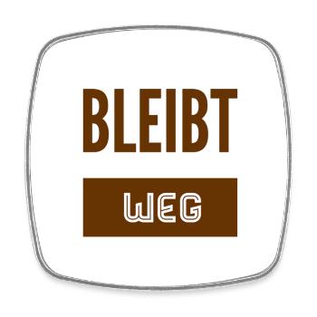 bitte halten sie Abstand - Viereckiger Kühlschrankmagnet - Weiß - Vorne