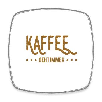 Kaffee ist genial - Viereckiger Kühlschrankmagnet - Weiß - Vorne