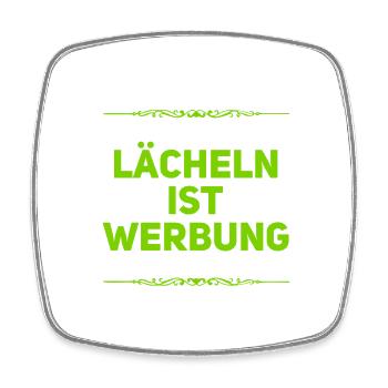 lächeln ist genial - Viereckiger Kühlschrankmagnet - Weiß - Vorne