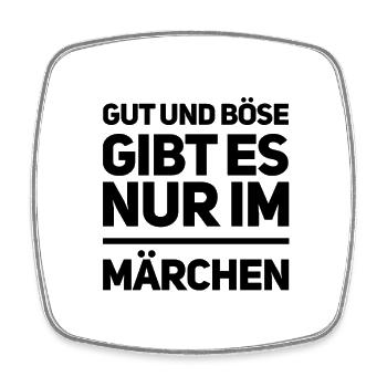 wer glaubt schon an Gut und Böse - Viereckiger Kühlschrankmagnet - Weiß - Vorne