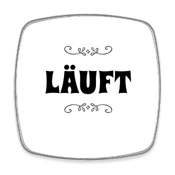 es läuft - Viereckiger Kühlschrankmagnet - Weiß - Vorne