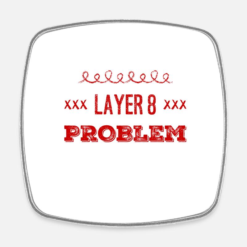 Layer 8 again - Square fridge magnet - white