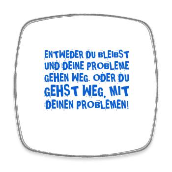 gehen oder bleiben? - Viereckiger Kühlschrankmagnet - Weiß - Vorne