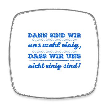 nicht einig - Viereckiger Kühlschrankmagnet - Weiß - Vorne