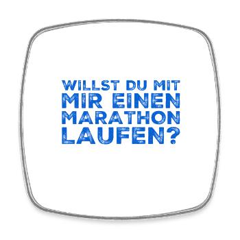einen Marathon laufen - Viereckiger Kühlschrankmagnet - Weiß - Vorne