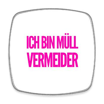 Müllvermeidung ist super - Viereckiger Kühlschrankmagnet - Weiß - Vorne