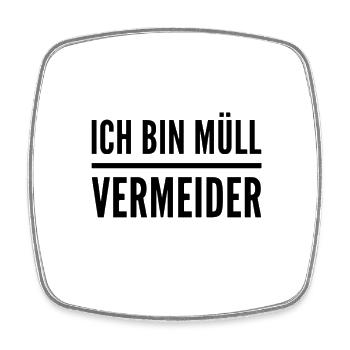 Müllvermeidung ist genial - Viereckiger Kühlschrankmagnet - Weiß - Vorne