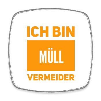 Müllvermeidung geht immer - Viereckiger Kühlschrankmagnet - Weiß - Vorne