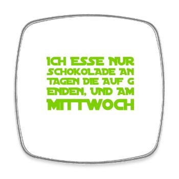 ich mag Schokolade - Viereckiger Kühlschrankmagnet - Weiß - Vorne