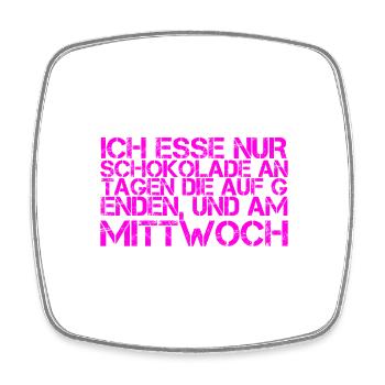 ich liebe Schokolade - Viereckiger Kühlschrankmagnet - Weiß - Vorne