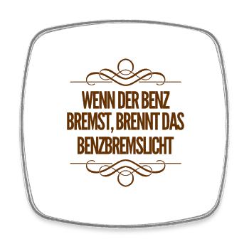 Vollbremsung - Viereckiger Kühlschrankmagnet - Weiß - Vorne