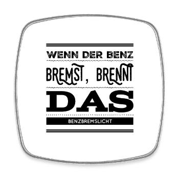 ich bremse - Viereckiger Kühlschrankmagnet - Weiß - Vorne