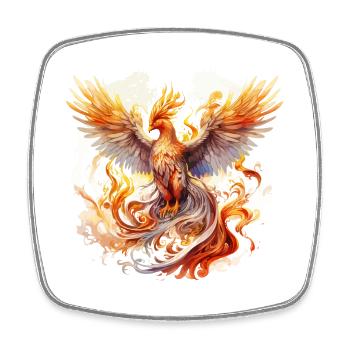 Phénix, Phénix, Feu, Flammes, Oiseau, Mythologie - Magnet carré - blanc - Devant