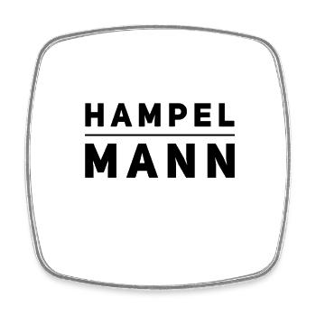 ich stehe meinen Hampelmann - Viereckiger Kühlschrankmagnet - Weiß - Vorne