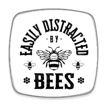 Easily distracted by bees - Viereckiger Kühlschrankmagnet - Weiß - Vorne